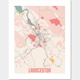 Launceston - Australia Chalk City Map Posters and Art